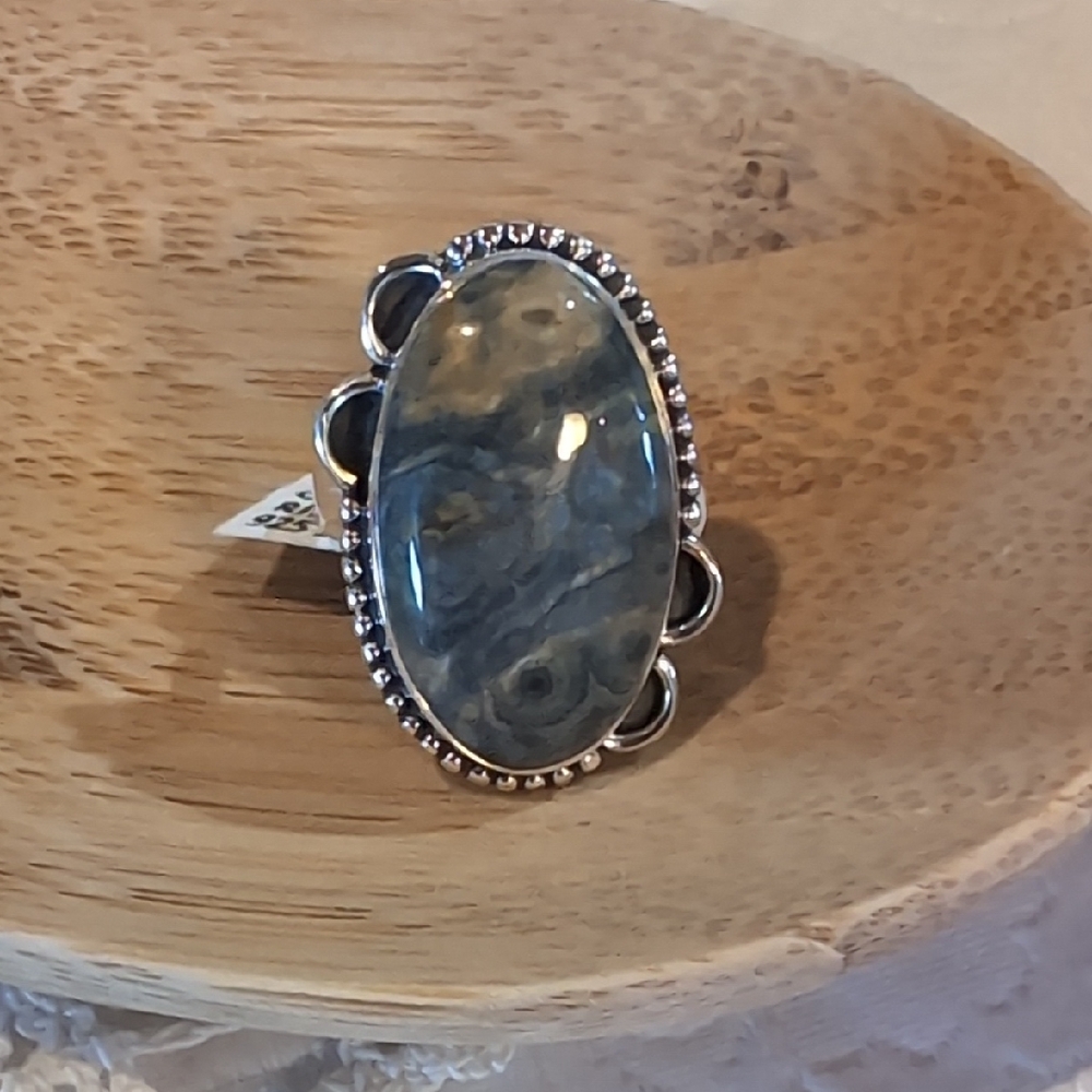 Ocean Jasper Sterling Silver Ring